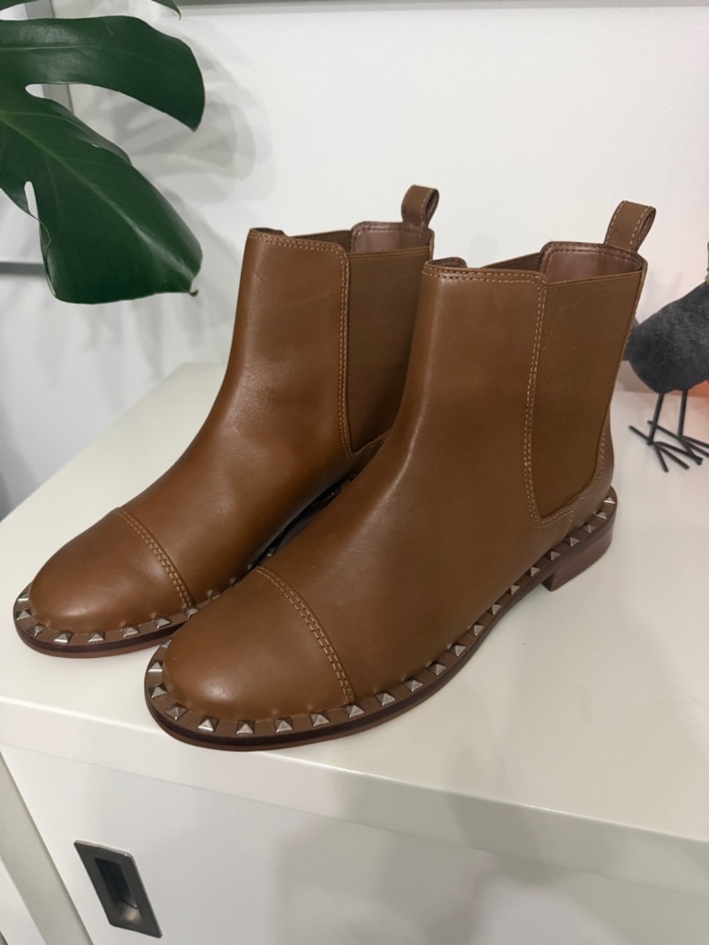 Women’s Brown  Studded Chelsea Boots